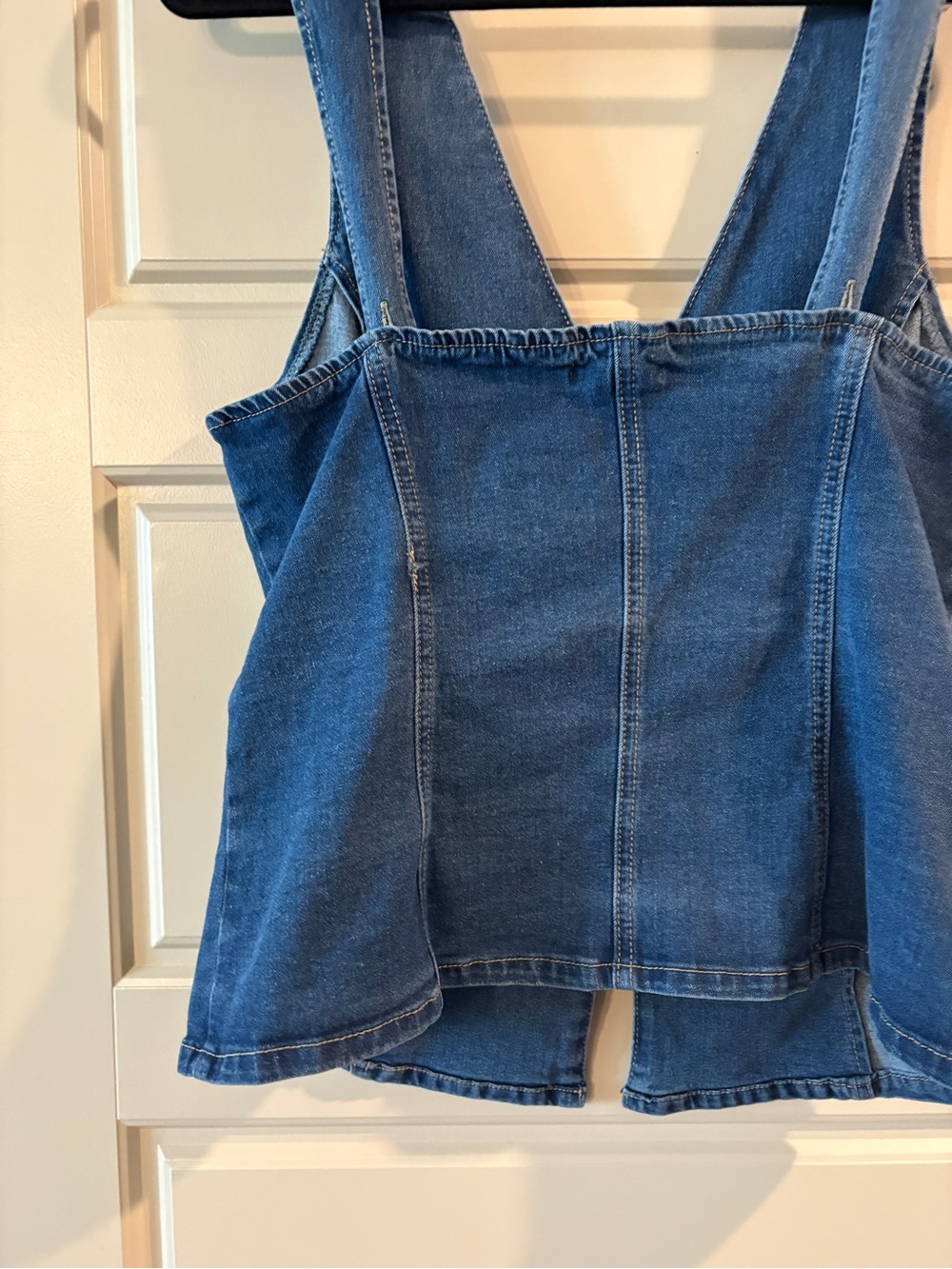 Emerson Lang blue denim corset top with button front and open back L (smaller) - Picture 11 of 11